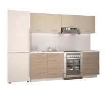 Virtuves Iekārtas Komplekts Halmar KATIA 220, kokskaidu plātne, 220cm, 28mm, gaiši bēša /ozola (V-UA-KATIA_220-J.BEŻ/SAN_MARIN)