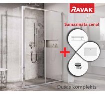 Ravak SET 14L Komplekts Blix Slim BLSDP2-120 Dušas durvis 90x120cm H=195cm Caurspīdīga Hromēta Kreisā Ar Paliktni Gigant Pro (SET14L)