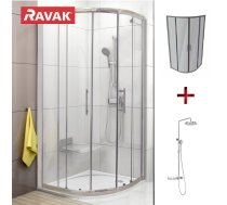 Ravak SET 126 Komplekts  Dušas Kabīne XP1CP4-90 R550, Dušas Sistēma Ar Termostatu TE 093.01CR (X3B270C02Z1B+X070164) NEW