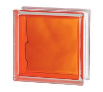 Stikla bloks Seves Basic Brilly Orange Wave, oranžs 190x190x80mm