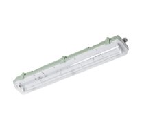 Hermētiskais gaismeklis HELIOS BIS, T8 LED vienpusējai barošanai, G13, IP65, AC220-240V, 2x60cm, ABS/PS