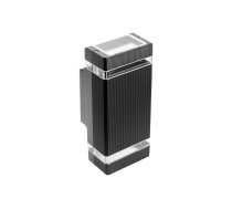 Divvirzienu fasādes gaismeklis NESSA, 2*GU10, maks. 2*50 W, IP54, kvadrātveida, melns