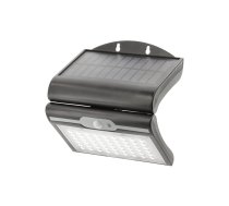 LED fasādes gaismeklis uz saules baterijas RAMOS, kustības/krēslas sensors, 300 lm, 3.7V, 1800 mAh, IP44, 6400K, melns