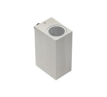 Fasādes divvirzienu gaismeklis TIAGO, 2*GU10, maks. 2*35 W, IP54, kvadrātveida, nerūsējošais tērauds