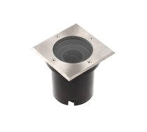 Zemes gaismeklis BETA-K ar regulēšanu, GU10, maks. 50 W, IP67, kvadrātveida, nerūsējošais tērauds