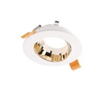 Punktveida gaismekļa korpuss ARIES, IP20, PC, Ø90*30 mm, apaļš, balts/zelts