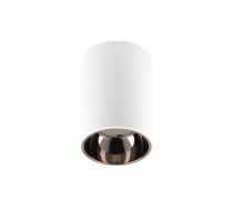 Griestu gaismekļa korpuss ARIES, PC, 73x105mm, IP20, maks. 20 W, apaļš, balts/melns hroms