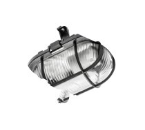 Gaismeklis SANGUESA E27 spuldzēm ar aizsargtīklu no plastmasas, maks. 40 W, AC220-240V, IP54, stikla abažūrs, melns