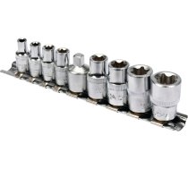 Galvu komplekts E-tips | 6.3 mm (1/4") / 10 mm (3/8") | E5 - E16 | 9 gab. (YT-0520)