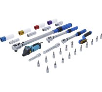 Griezes momenta atslēgu komplekts | 6,3 mm (1/4"), 10 mm (3/8"), 12,5 mm (1/2") | 31 gab. (74305)