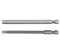 Uzgaļi HEX sešstūra ar caurumu 1/4", 2gab.: H4x100mm; H6x100mm (YT-0495)