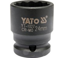 Galviņa trieciena 12-skaldņu | 12,5 mm (1/2") | 24 mm (YT-1027)