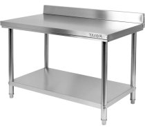 Darba galds ar plauktu | salokāms | nerūsējošais tērauds | 1000x600xH850+100 mm bortiņš (YG-09021)
