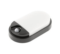 LED gaismeklis TULON ar kustības sensoru, 15 W, 1350 lm, 4000K, AC220-240V, IP54, ovāls, melns