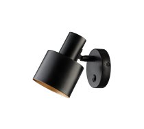 Sienas gaismeklis SELVIA II ar slēdzi, 3446, maks. 250V, 50/60Hz, 1*E14, maks. 25 W, IP20, diam. 10 cm, melns/zelts