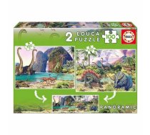 Puzle Bērniem Dino World Educa (2 x 100 pcs)