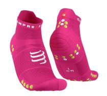 Compressport Pro Racing Socks V4.0 | skriešanas zeķes Fluo Pink/Primerose 42-44 īsas