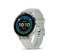 Garmin Venu 3S Silver Stainless Steel Bezel with Sage Gray Case and Silicone Band