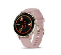 Garmin Venu 3S Soft Gold Stainless Steel Bezel with Dust Rose Case and Silicone Band