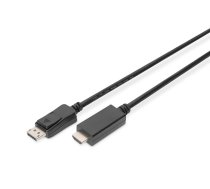 Adaptera kabelis Displayport 1.2 ar bloķēšanu 4K 60Hz UHD tips DP / HDMI AM / M melns 2 m