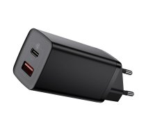 Baseus GaN2 Lite ātrais ceļojumu lādētājs USB + C 65W EU (melns)
