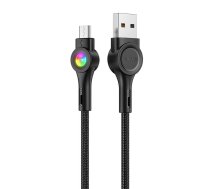 USB–mikro USB kabelis Vipfan Colorful X08, 3A, 1,2 m (melns)