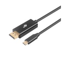USB C — displeja porta kabelis 2 m melns