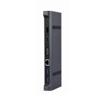 USB-C 9in1 adapteris, HDMI, USB-C PD, VGA, DP, USBx3, audio, LAN