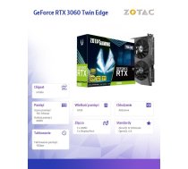 Grafikas karte GeForce RTX 3060 Twin Edge 12GB GDDR6 192bit LHR 3DP / HDMI