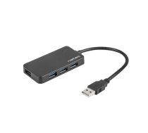 USB3.0 4 portu Moth melns centrmezgls