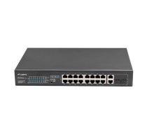 Slēdzis 16 X 100 MB POE + / 2 X Combo nepārvaldīts statīvs 19 collu Gigabit Ethernet 250 W