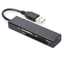 Karšu lasītājs 4 portu USB 2.0 liela ātruma (CF, SD, Micro SD / SDHC, Memory Stick) melns