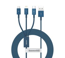 USB kabelis 3in1 Baseus Superior Series, USB uz mikro USB / USB-C / Lightning, 3,5 A, 1,2 m (zils)