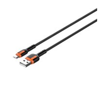 LDNIO LS532 USB — mikro USB 2 m kabelis (pelēks-oranžs)