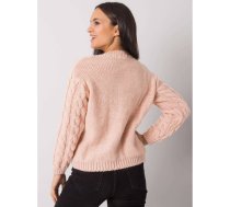 Sieviešu gaiši rozā džemperis ar bizēm