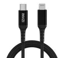 INVZI USB-C uz Lightning kabelis, MFi, 2m (melns)