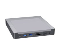INVZI MagHub 8-in-1 USB-C dokstacija/centrmezgls priekš iMac ar SSD ligzdu (pelēks)