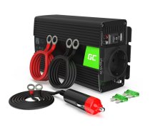 Green Cell Car Sprieguma Pārveidotājs Strāvas Invertors 12V > 230V 300/600W Melns