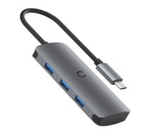 Centrmezgls 6in1 USB-C līdz 3x USB, USB-C, SD karte, Micro SD karte Cygnett SlimMate 100 W (pelēks)