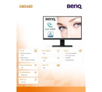 BenQ 24''GW2480 LED 8ms / 20mln / MVA / HDMI / CZAR