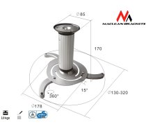 Griestu stiprinājums projektoram. Maclean MC-515 S 80-170mm 10kg