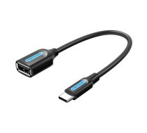 Adapteris USB-C 2.0M uz F USB-A OTG Vention CCSBB 0.15m (melns)