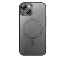 Baseus Glitter caurspīdīgs magnētiskais korpuss un rūdīta stikla komplekts iPhone 14 Plus (melns)