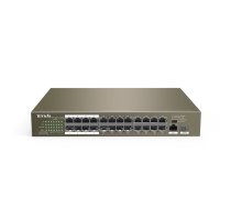 Tenda TEF1126P-24-250W tīkla slēdzis Nepārvaldīts Fast Ethernet (10/100) Power over Ethernet (PoE) Pelēks