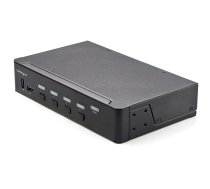 StarTech.com 4 portu HDMI KVM slēdzis — viena monitora 4K 60 Hz Ultra HD HDR — galddatora HDMI 2.0 KVM slēdzis ar 2 portu USB 3.0 centrmezglu (5 Gbps) un 4 portu USB 2.0 HID, audio — karsto taustiņu pārslēgšana — TAA