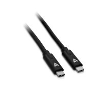 V7 melns USB kabelis USB-C vīrišķais uz USB-C vīrs 2 m 6,6 pēdas