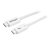 StarTech.com Thunderbolt 3 kabelis — 40 Gbps — 0,5 m — balts — saderīgs ar Thunderbolt, USB un DisplayPort