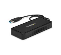 StarTech.com USB 3.0 mini dokstacija — divu monitoru USB-A dokstacija ar DisplayPort 4K 60Hz video un Gigabit Ethernet — 1 pēdas (30 cm) kabelis — pārnēsājams USB 3.1 Gen 1 A tipa klēpjdatora adapteris
