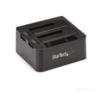 StarTech.com Dual-Bay USB 3.1 uz SATA cietā diska dokstaciju, USB 3.1 (10 Gbps) cietā diska dokstacija, ārējā 2,5/3,5" SATA I/II/III SSD/HDD dokstacija, karstā maiņas cietā diska nodalījums, augšpusē - Iekraušana