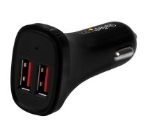 StarTech.com Dual-Port USB automašīnas lādētājs — 24W/4.8A — melns